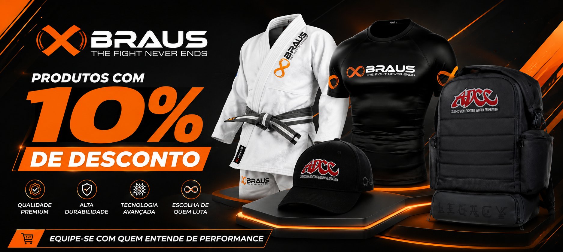 Braus Fight — produtos com 10% de desconto